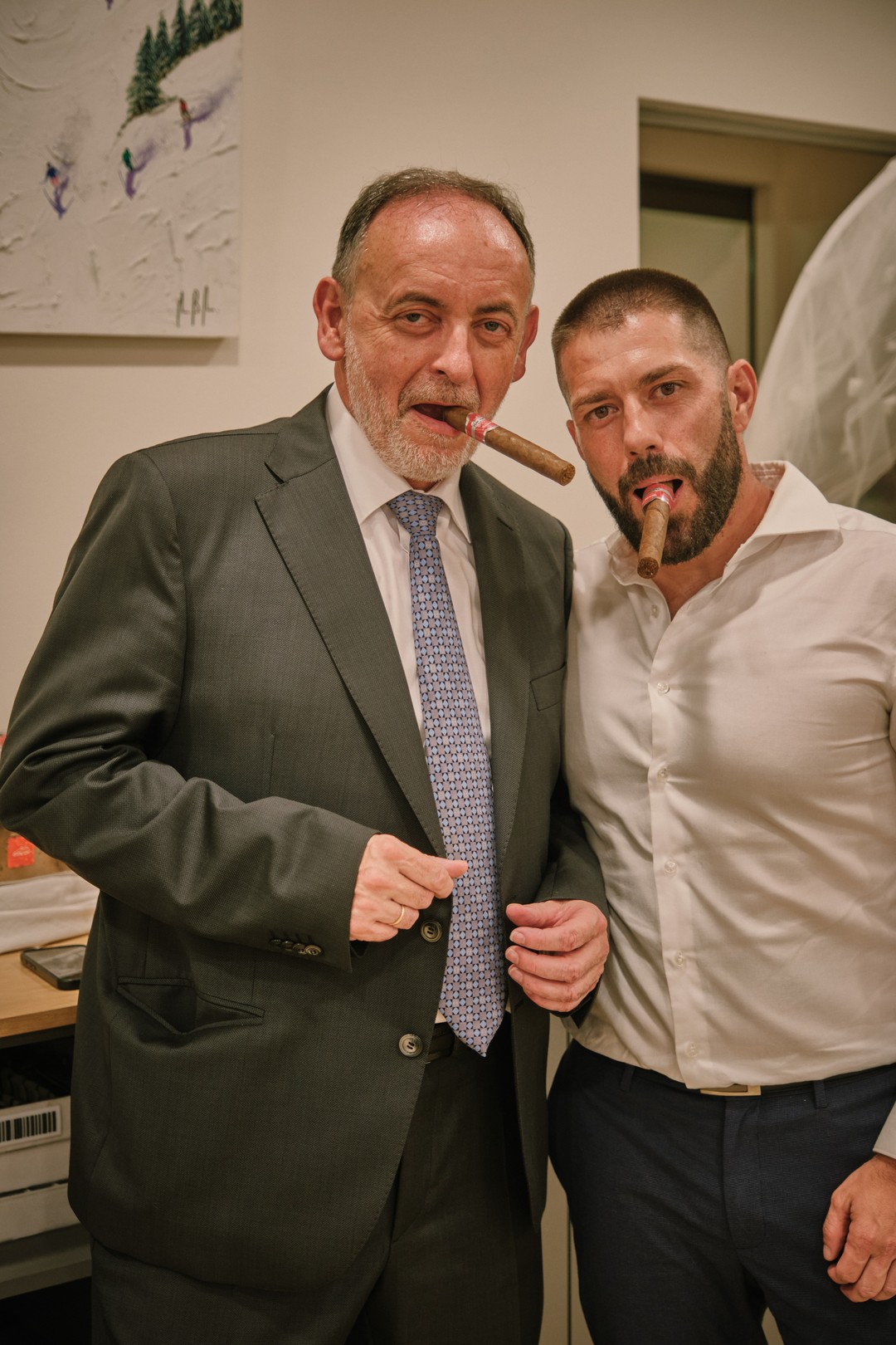 Alejandro poses with someone close to him during the reception.