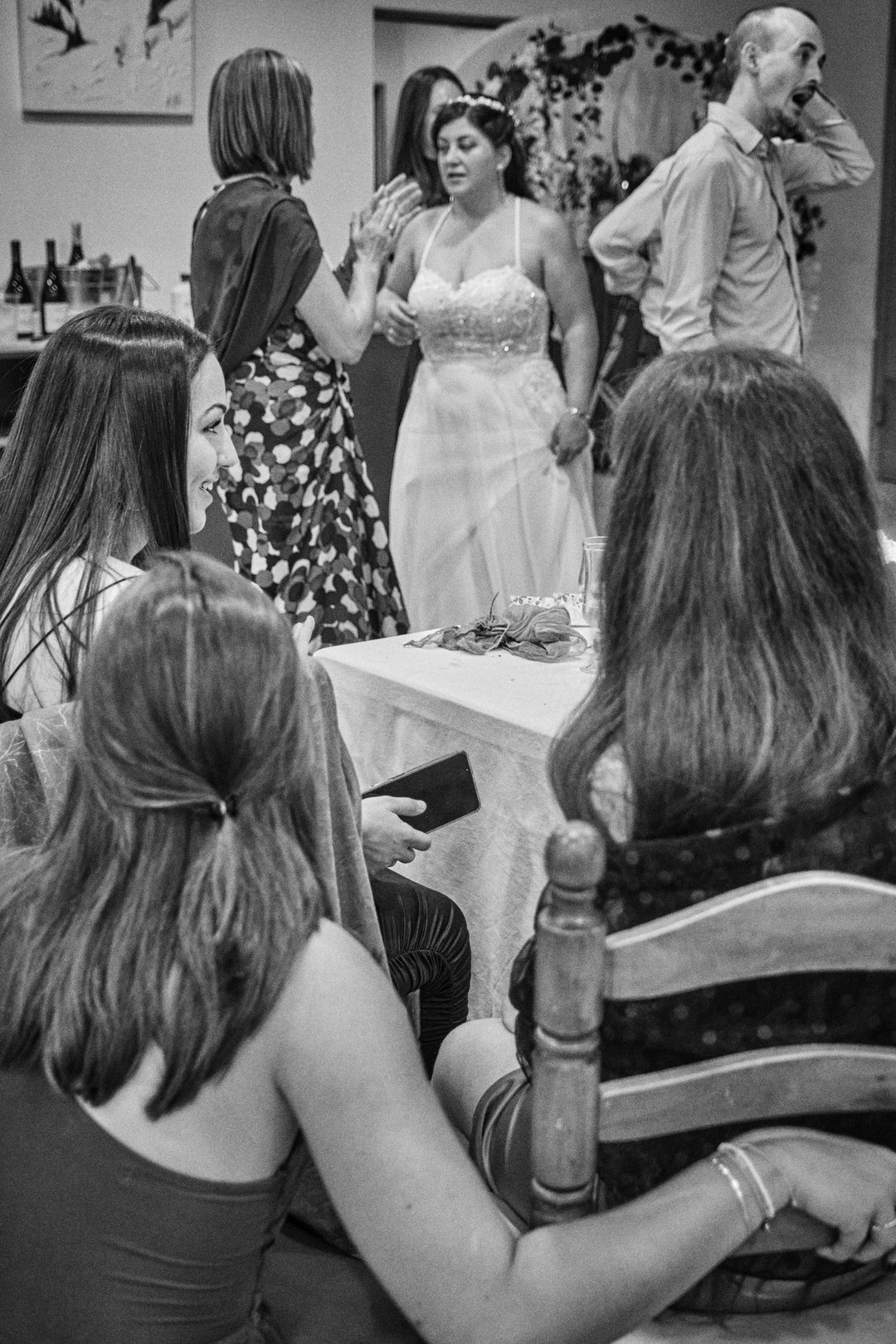 Miriam talks with her loved ones during the celebration.